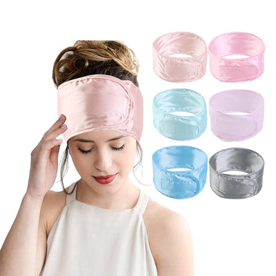 Velcro Artificial Silk Adjustable Hair Care Head Cover Makeup Hair Band