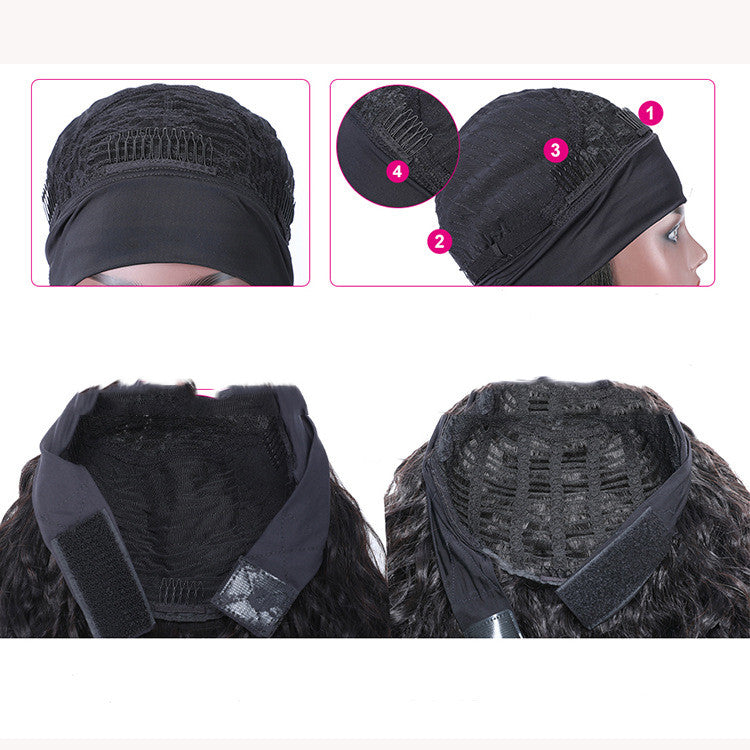 Human Hair Straightening Mechanism Headband Head Cover