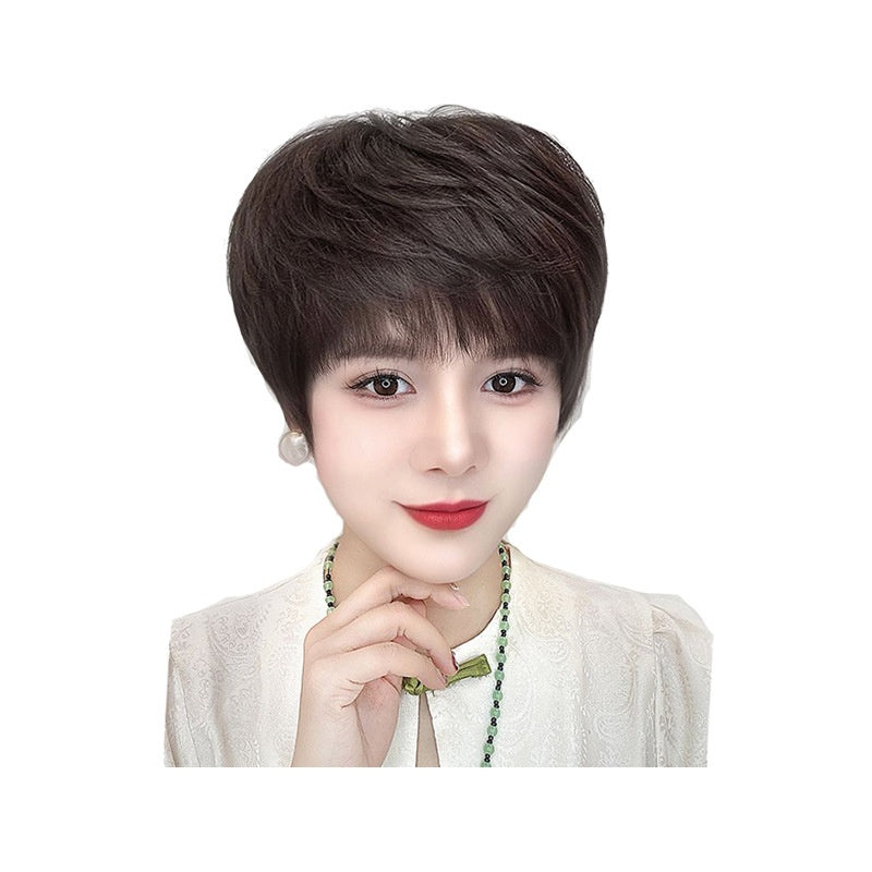 Short Hair Texture Wig Head Cover Human Hair
