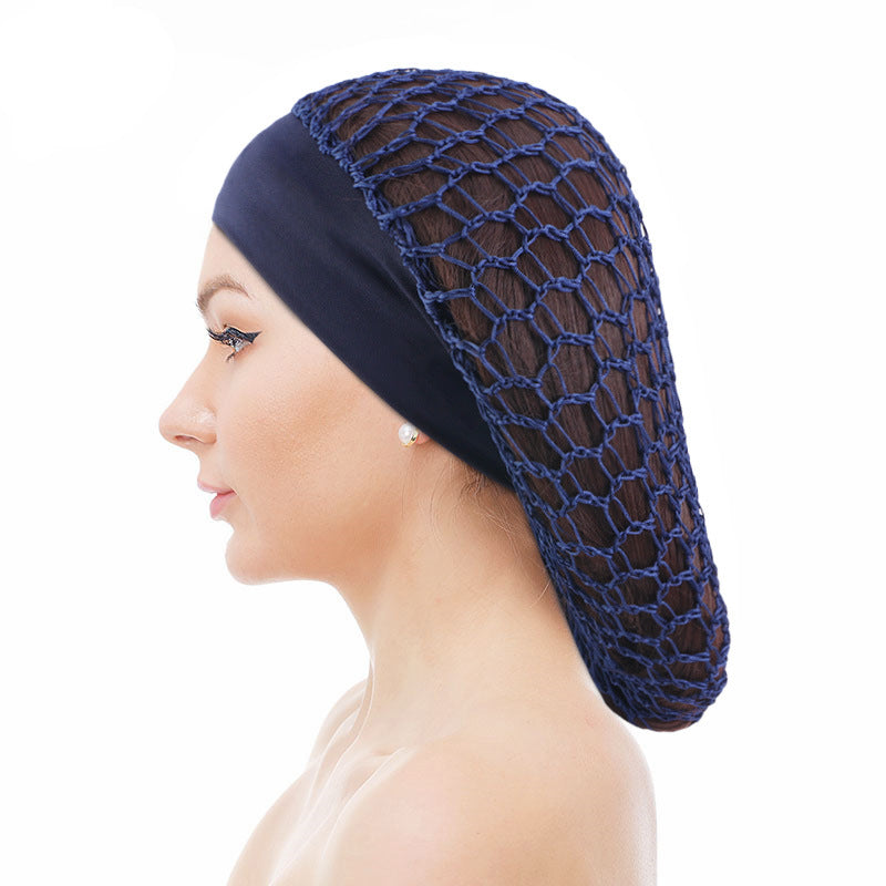 Elastic Wide-brimmed Hair Net Head Cover Hand Crocheted Hair Net